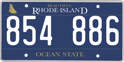 RI license plate 854886