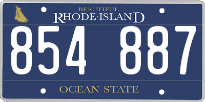 RI license plate 854887