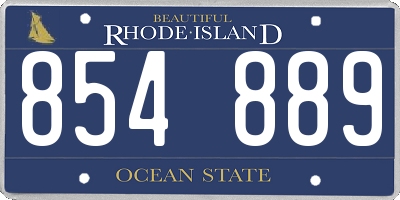 RI license plate 854889