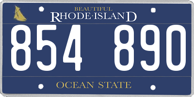 RI license plate 854890