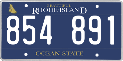 RI license plate 854891