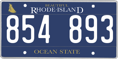 RI license plate 854893