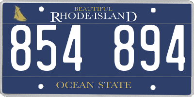 RI license plate 854894