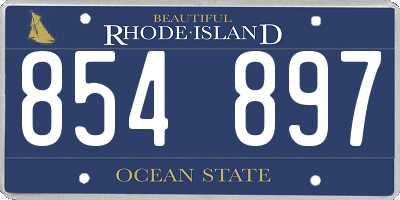 RI license plate 854897