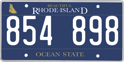 RI license plate 854898
