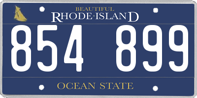RI license plate 854899