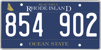 RI license plate 854902