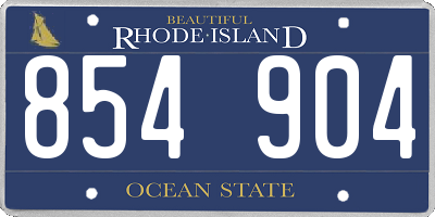 RI license plate 854904
