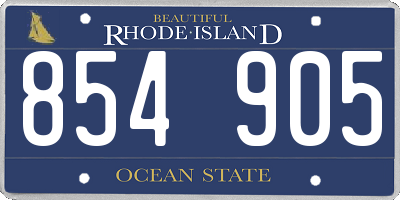 RI license plate 854905