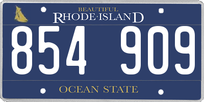 RI license plate 854909