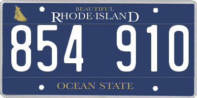 RI license plate 854910