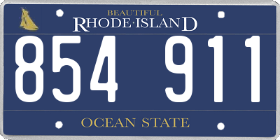 RI license plate 854911