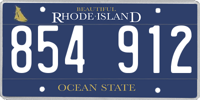 RI license plate 854912