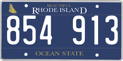 RI license plate 854913