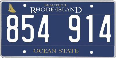 RI license plate 854914