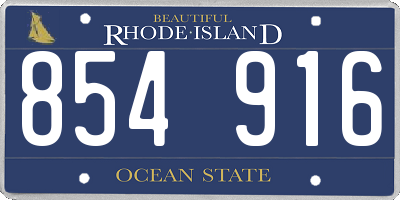 RI license plate 854916