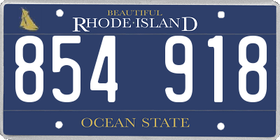 RI license plate 854918