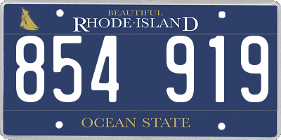 RI license plate 854919