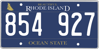 RI license plate 854927