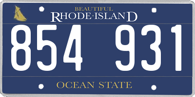RI license plate 854931