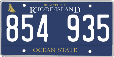 RI license plate 854935