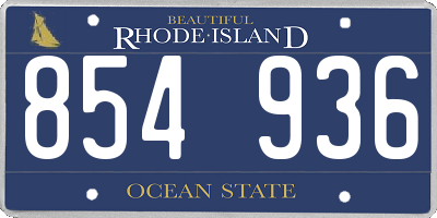 RI license plate 854936