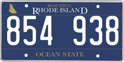RI license plate 854938