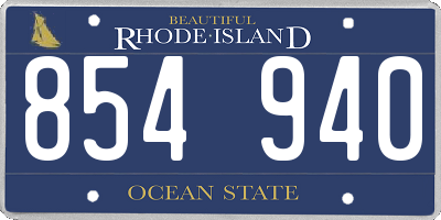 RI license plate 854940