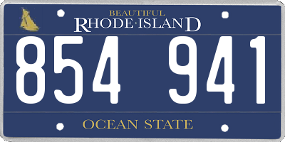 RI license plate 854941
