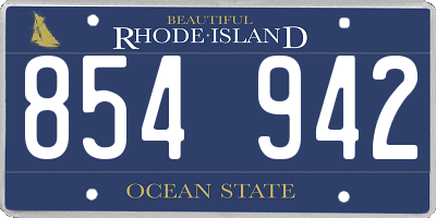 RI license plate 854942