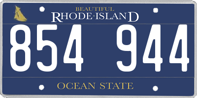 RI license plate 854944