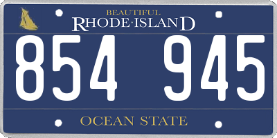RI license plate 854945