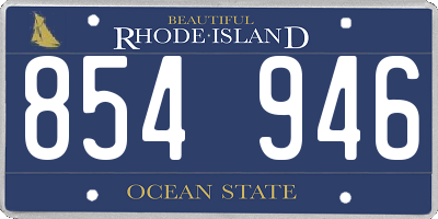 RI license plate 854946