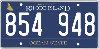 RI license plate 854948