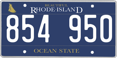 RI license plate 854950