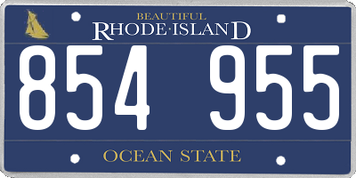 RI license plate 854955