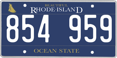 RI license plate 854959