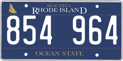 RI license plate 854964