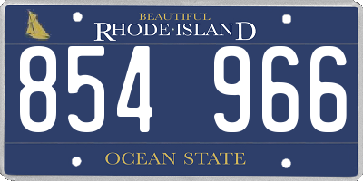 RI license plate 854966