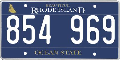 RI license plate 854969