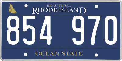 RI license plate 854970