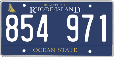 RI license plate 854971
