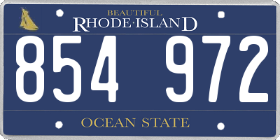 RI license plate 854972