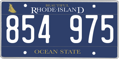 RI license plate 854975