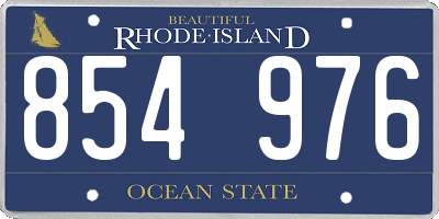 RI license plate 854976