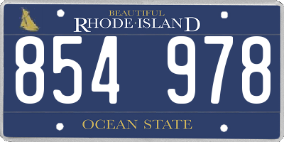 RI license plate 854978