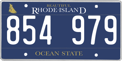 RI license plate 854979