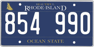RI license plate 854990