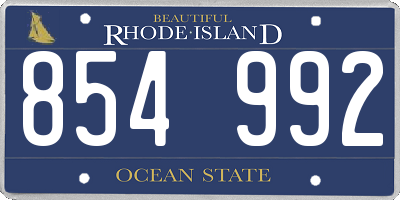 RI license plate 854992