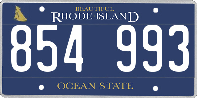 RI license plate 854993